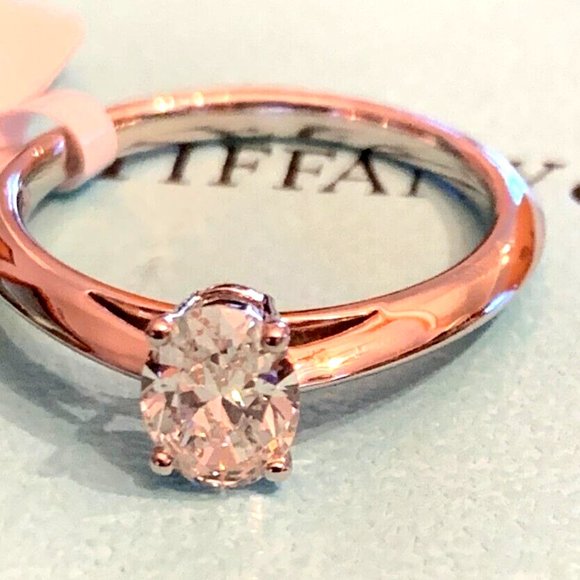 SOLD    TIFFANY Platinum Diamond .70ct Solitaire Oval Engagement Ring, VVS2 - Picture 2 of 6